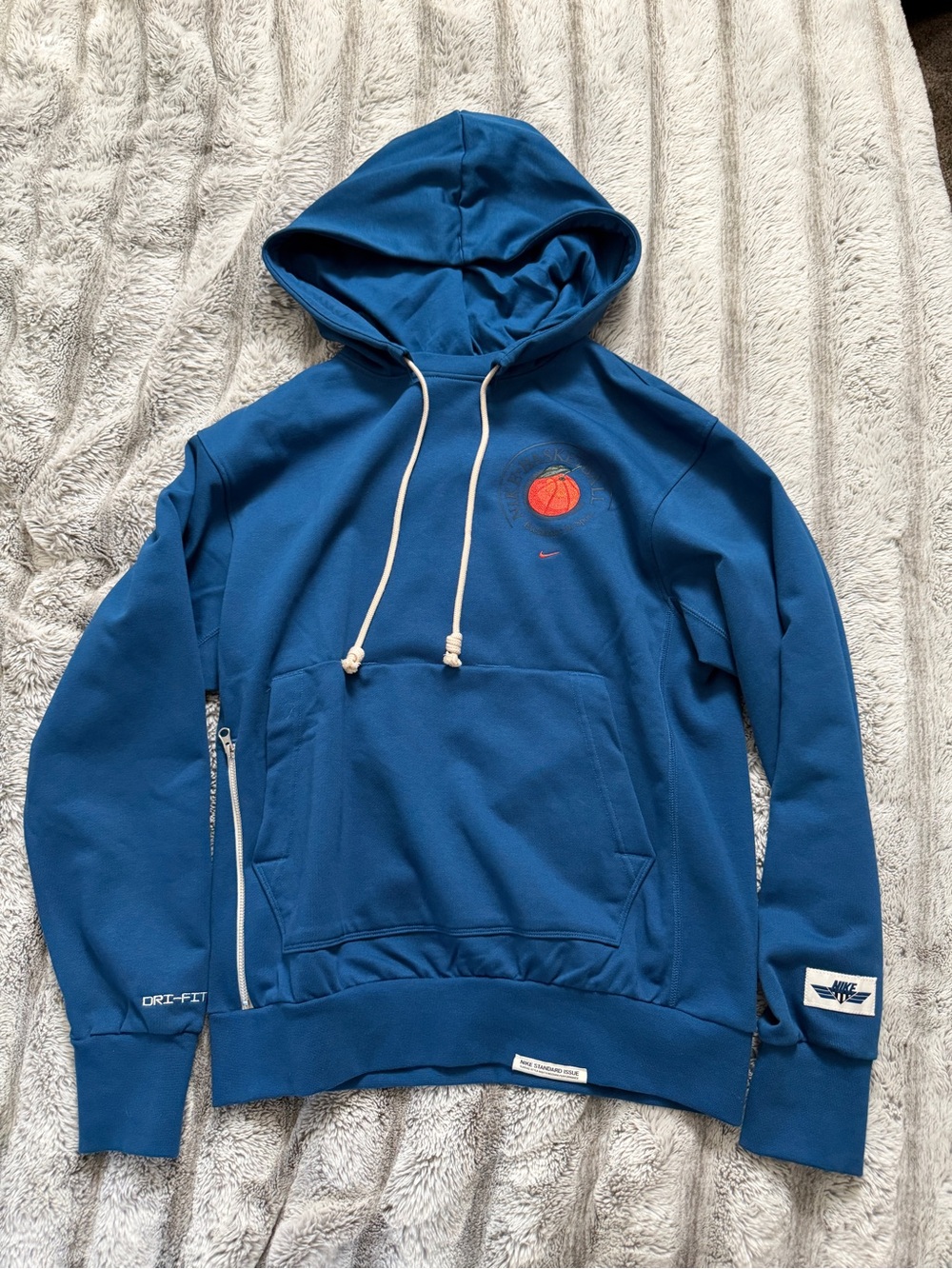 Nike Blue Hoodie with Orange Basketball Patch